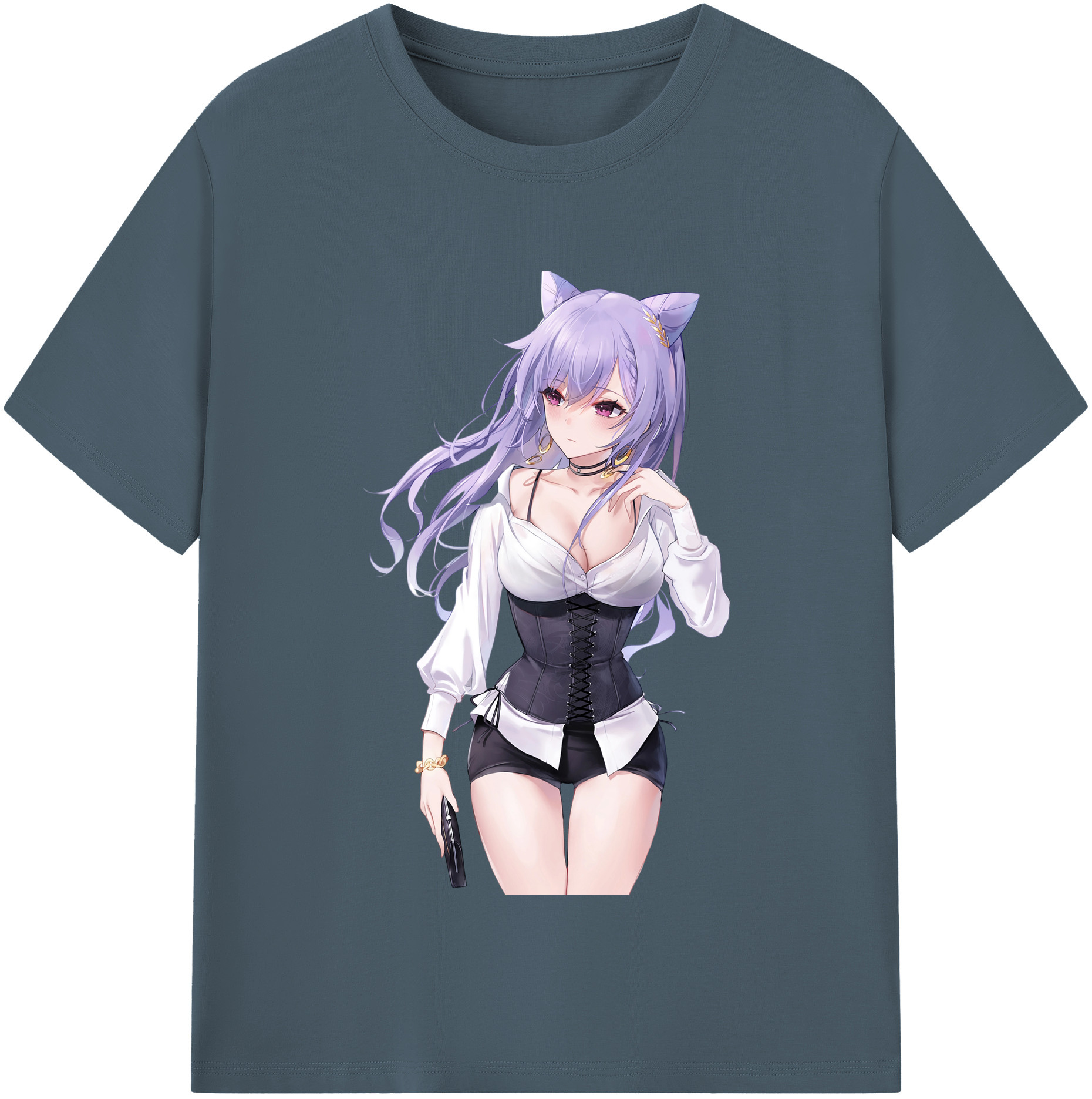 げんし神 刻晴 こくせい genshin Kokusei 綿100％半袖Tシャツ（フロントプリント）
